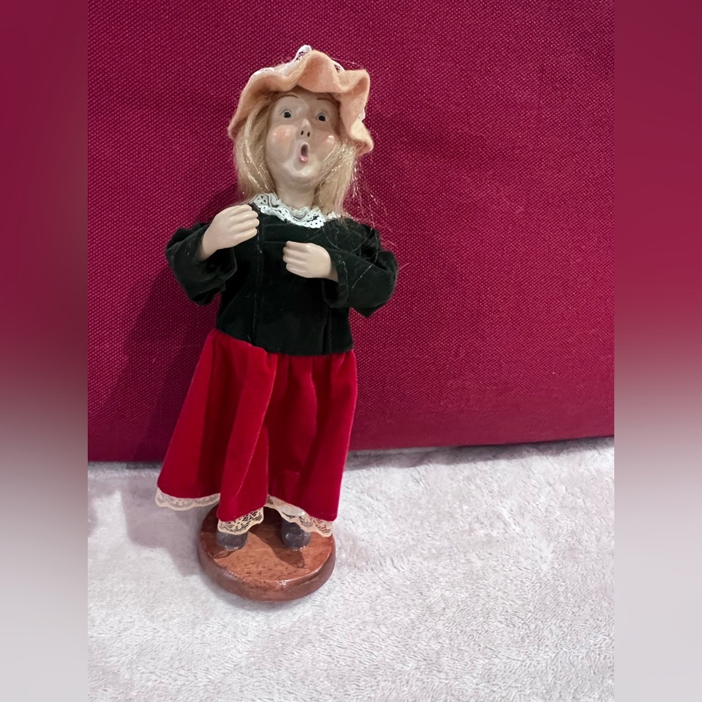 Vintage Rare Singing Caroler Doll Wood and Plastic Unbranded